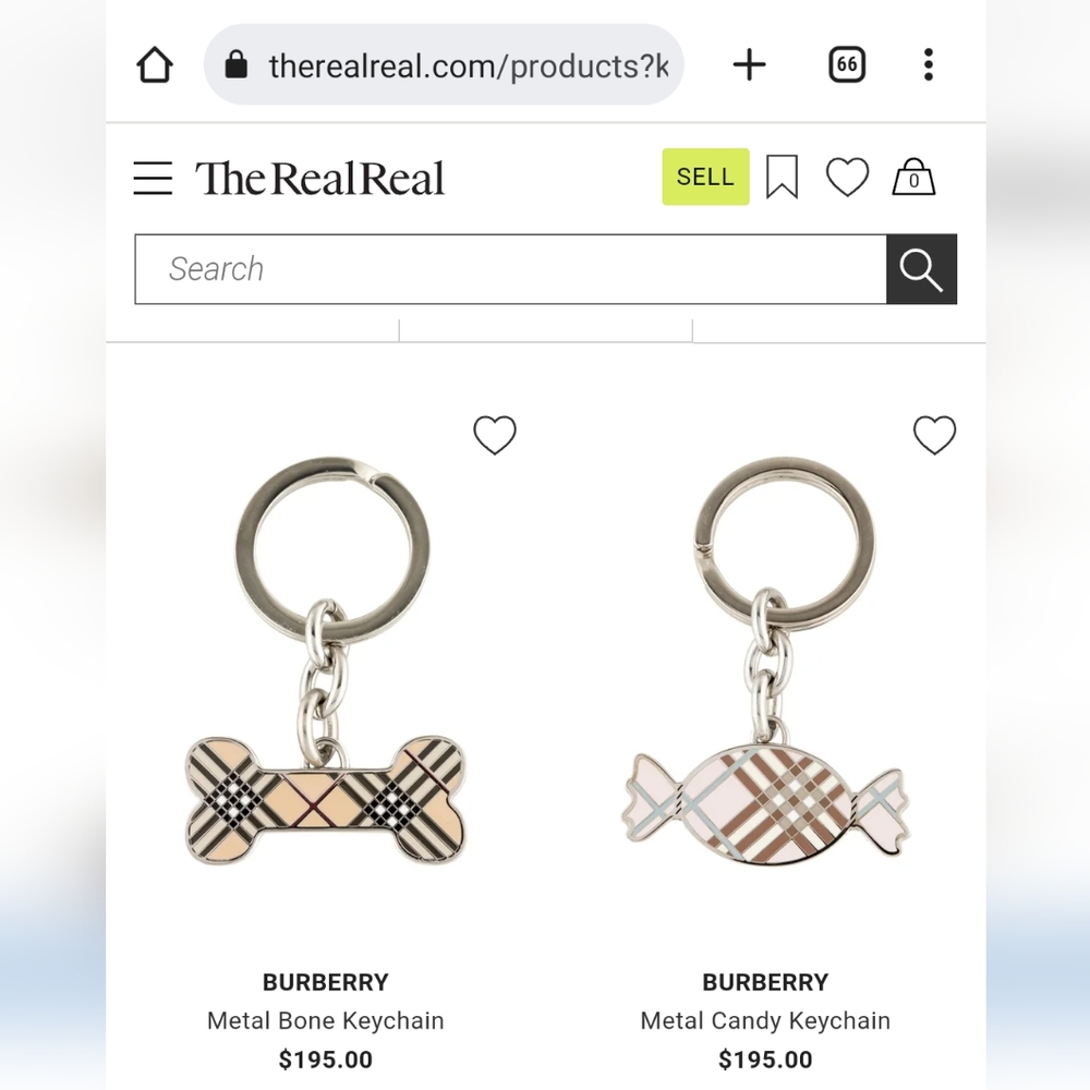 Vintage BURBERRY Nova Check Metal Dog Bone Keychain Purse Charm Key Fob - Picture 6 of 6